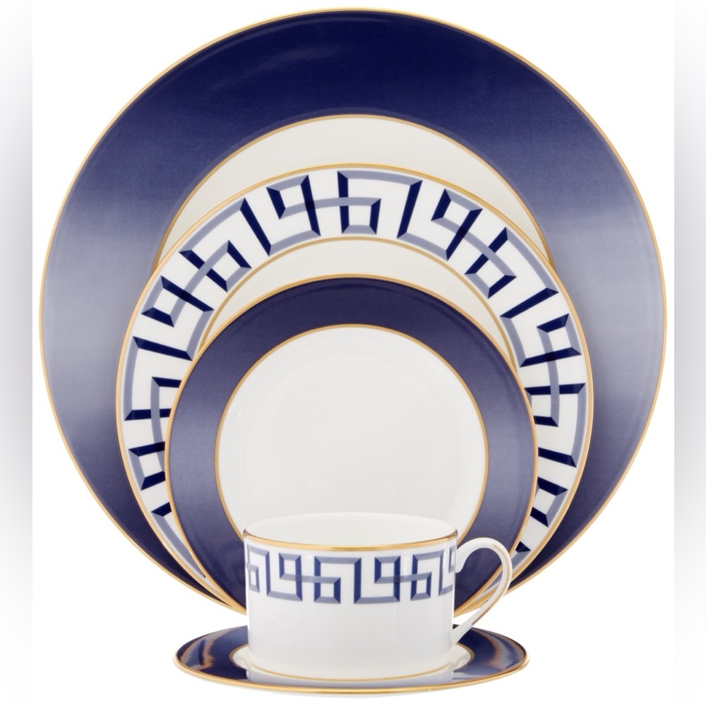 🍽️♥️🍽️ Lenox Gluckstein Darius Gold 5-Piece Place Set
